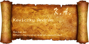 Keviczky András névjegykártya
