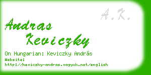 andras keviczky business card