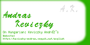 andras keviczky business card